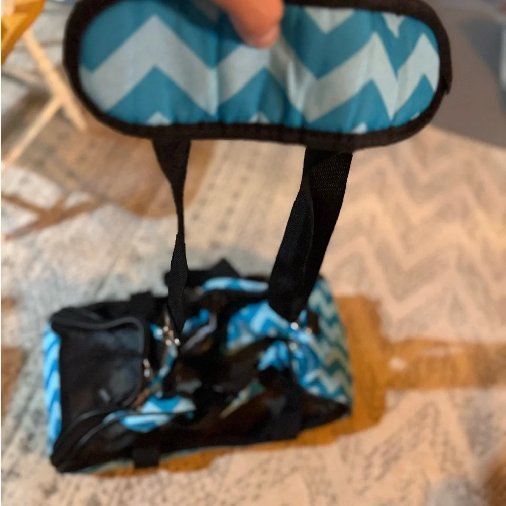 Blue Chevron small Pet Carrier